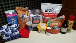 ingredients for very berry blueberry muffins vegan